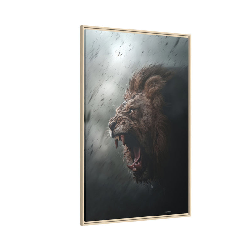 Roaring Lion Matte Canvas Print — Framed Wall Art