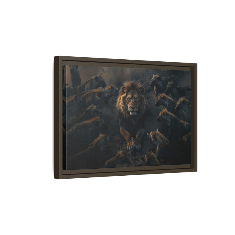 Framed Matte Canvas - Majestic Lion Leading the Pride