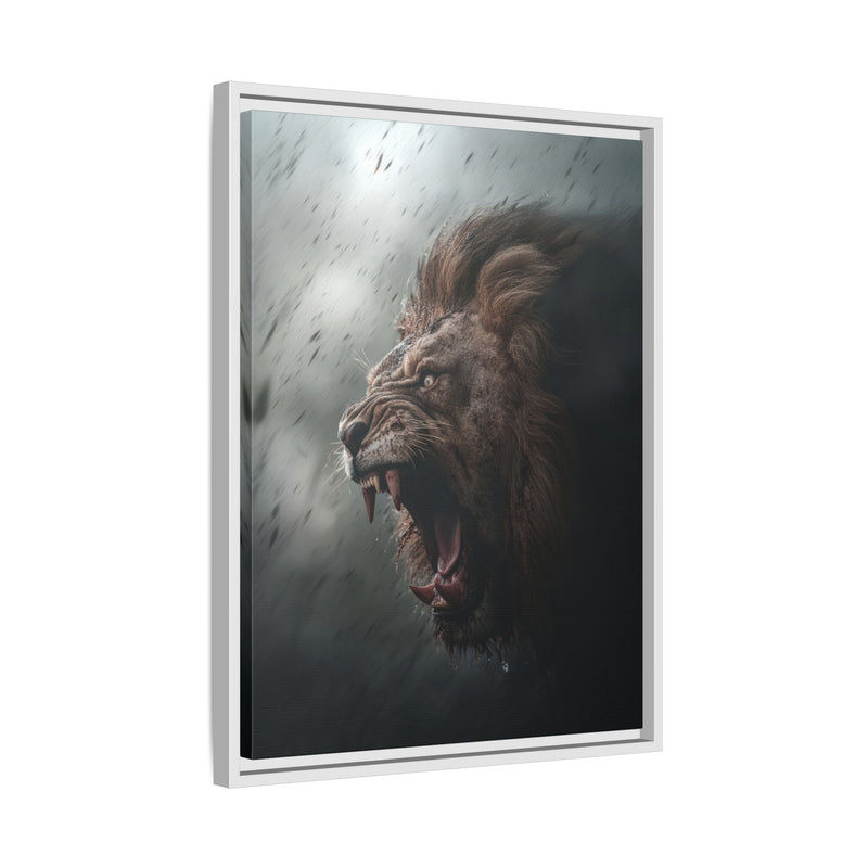 Roaring Lion Matte Canvas Print — Framed Wall Art