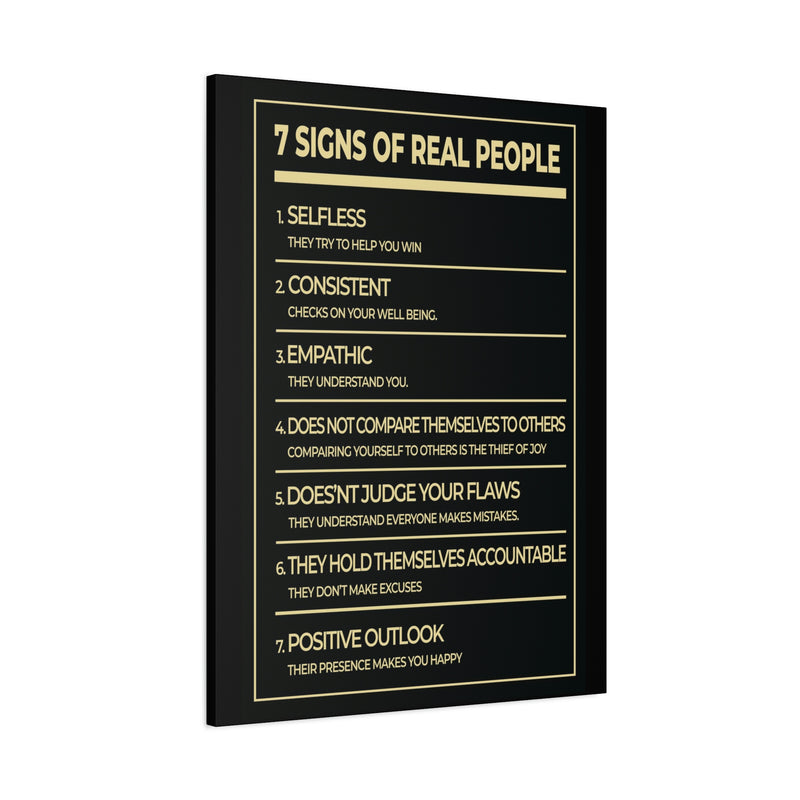 7 SIGNS OF REAL PEOPLE