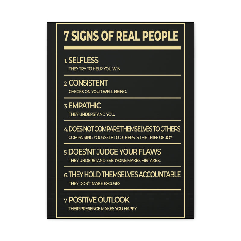 7 SIGNS OF REAL PEOPLE