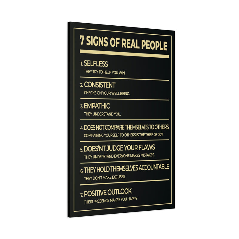 7 SIGNS OF REAL PEOPLE