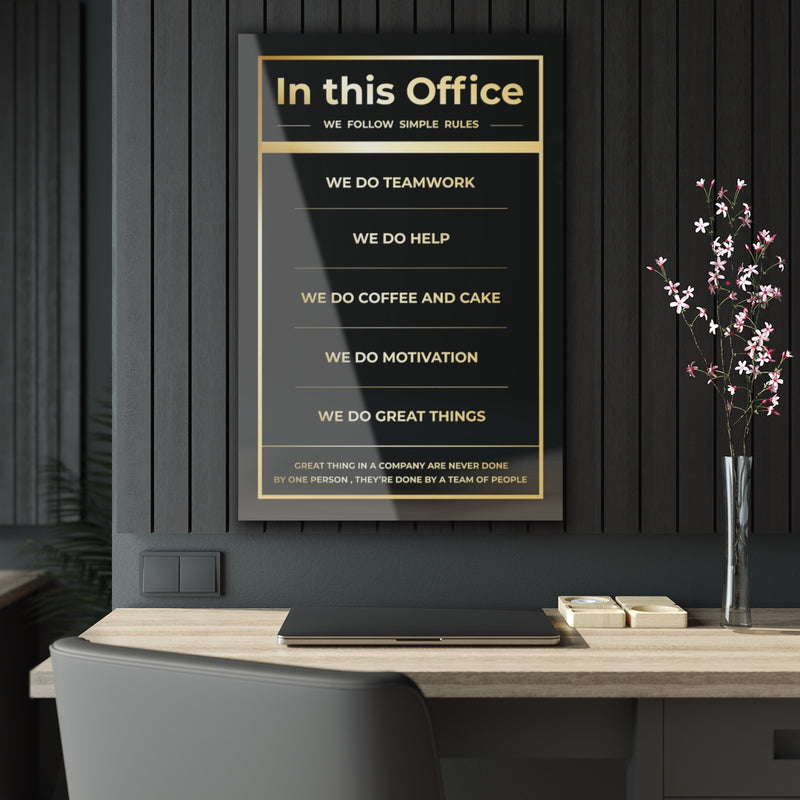 Office Rules Acrylic Print