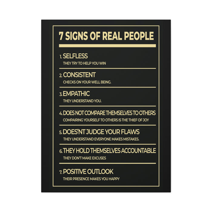 7 SIGNS OF REAL PEOPLE