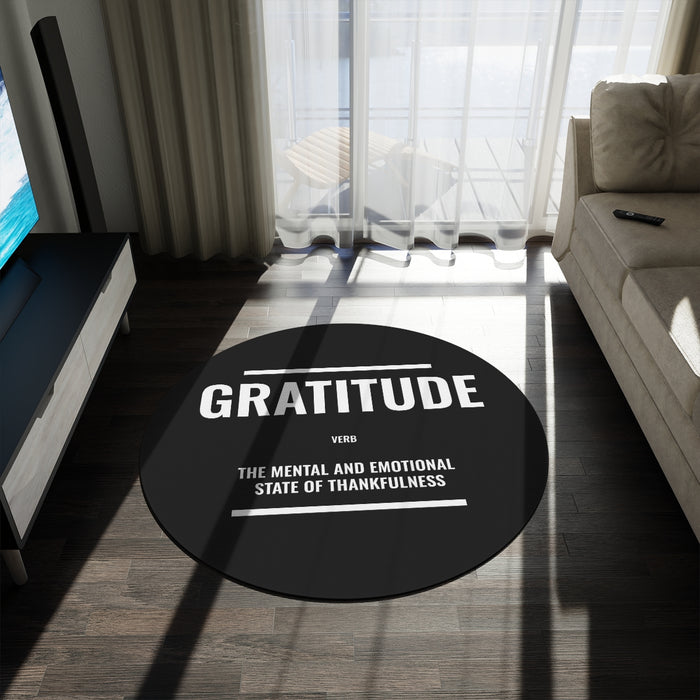 Definition of Gratitude Round Rug