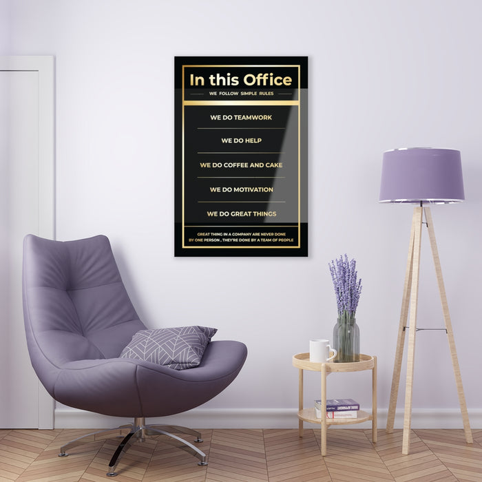 Office Rules Acrylic Print